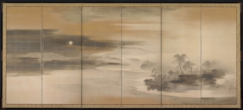 Summer Night; Winter Day, 1784. Maruyama Okyo (Japanese, 1733-1795). Pair of six-panel folding