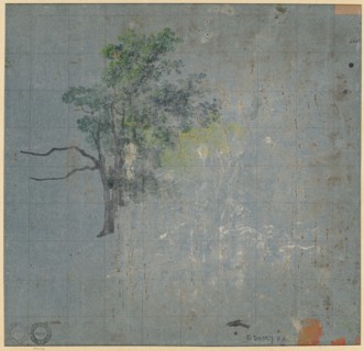 Tree Studies, first half 1800s. Johann Jacob Dorner (German, 1775-1852). Gouache; squared in
