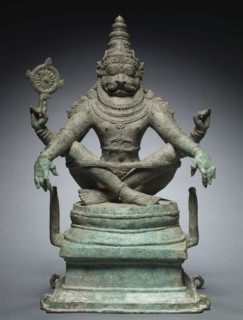 Yoga Narashimha, Vishnu in his Man-Lion Avatar, c. 1250. South India, late Chola Period (900-13th