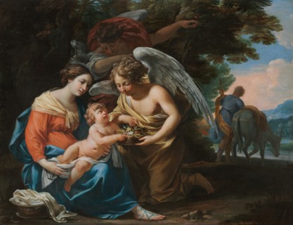 Rest on the Flight into Egypt, c. 1640. Charles Poërson (French, 1609-1667). Oil on wood; framed: