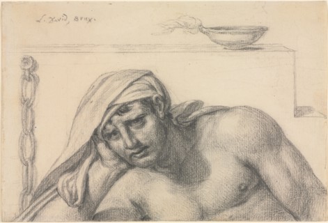The Prisoner, 1819. Jacques-Louis David (French, 1748-1825). Black chalk; sheet: 13.3 x 19.6 cm (5