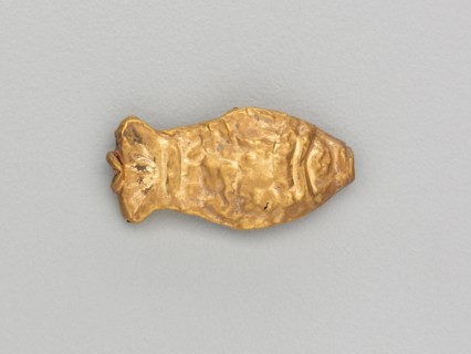 Necklace Bead in the Form of a Fish, 185-72 BC. India, Sunga Period (185-72 BC). Gold repoussé with
