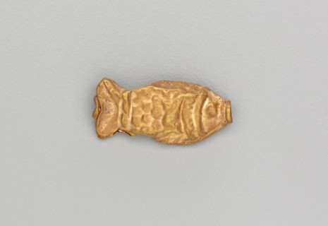 Necklace Bead in the Form of a Fish, 185-72 BC. India, Sunga Period (185-72 BC). Gold repoussé with