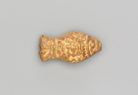 Necklace Bead in the Form of a Fish, 185-72 BC. India, Sunga Period (185-72 BC). Gold repoussé with