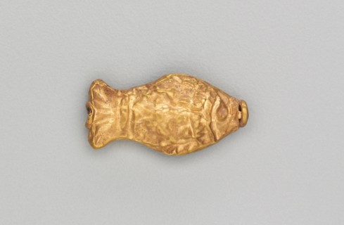Necklace Bead in the Form of a Fish, 185-72 BC. India, Sunga Period (185-72 BC). Gold repoussé with