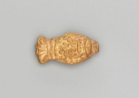 Necklace Bead in the Form of a Fish, 185-72 BC. India, Sunga Period (185-72 BC). Gold repoussé with