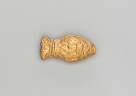Necklace Bead in the Form of a Fish, 185-72 BC. India, Sunga Period (185-72 BC). Gold repoussé with