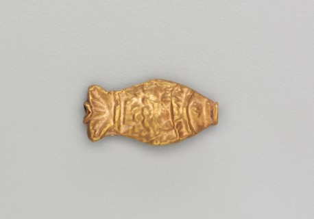 Necklace Bead in the Form of a Fish, 185-72 BC. India, Sunga Period (185-72 BC). Gold repoussé with