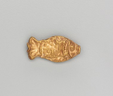 Necklace Bead in the Form of a Fish, 185-72 BC. India, Sunga Period (185-72 BC). Gold repoussé with