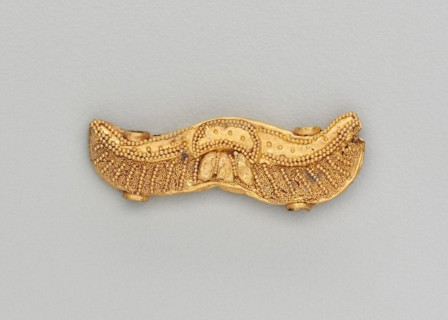 Set of Pendants Ending in a Bull's Head, 185-72 BC. India, Sunga Period (185-72 BC). Gold repoussé