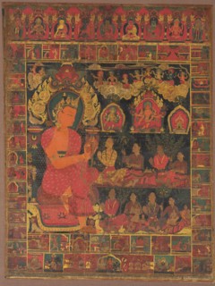 Thangka with Bejeweled Buddha Preaching, 1648. Nepal, 17th century. Color on cloth; overall: 109.5