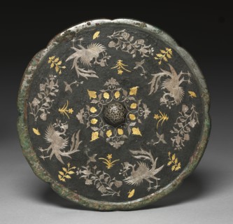 Mirror with Phoenixes, Birds, Butterflies, and Floral Sprays, 700s. China, Tang dynasty (618-907).