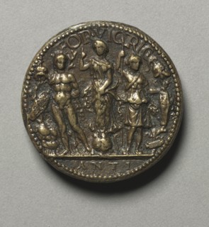 Portrait of Gianfrancesco Gonzaga di Ròdigo, 1443-1496, Lord of Sabbionetta (reverse), 1479. Antico