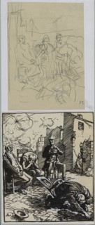 Trois otages assis, 1914. Auguste Louis Lepère (French, 1849-1918). Pencil