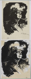 Maréchal Joffre, 1914. Auguste Louis Lepère (French, 1849-1918). Brush and black ink, black crayon,