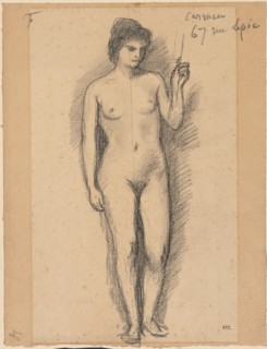 Carmen, last half 1800s. Pierre Puvis de Chavannes (French, 1824-1898). Black crayon; sheet: 31.4 x
