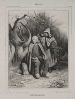 Revue des Peintres, Pl. 67: The Invalid, 1835. Honoré Daumier (French, 1808-1879), Aubert.