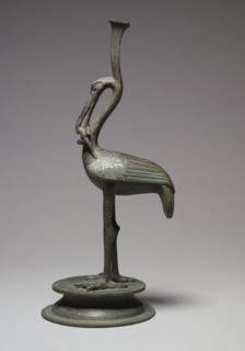 Ibis Eating a Lizard, 1st Century BC to 1st Century AD. Italy, Rome, Roman Empire. Bronze, hollow
