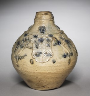 Jug with the Arms of Cleves-Berg, 1580. Germany, Siegburg, 16th century. Salt-glazed stoneware;