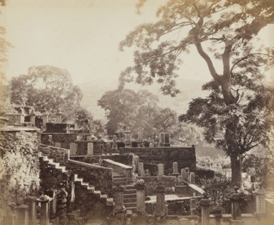 Japanese Temple Graveyard, Shuntoji, Nagasaki, c. 1867. Felice A. Beato (British, 1830-1906).