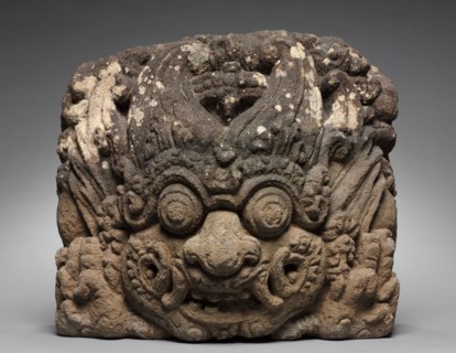 Bracket with Kala Mask, 1100s-1300s. Eastern Java, c. 12th-14th Century. Volcanic stone; overall: