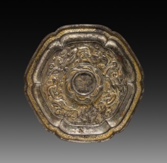 Cup Stand with Dragons amid Fungus Scrolls, 14th Century. China, Yuan dynasty (1271-1368). Silvered