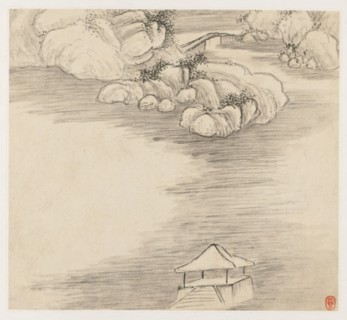 Album of Landscapes: Leaf 3, 1677. Wang Gai (Chinese, active c. 1677-1705). Album leaf, ink and