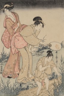 Catching Fireflies Beneath a Willow Tree (right), c. 1796-1797. Kitagawa Utamaro (Japanese,