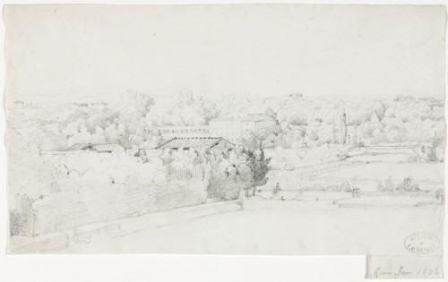 View of the Villa Borghese and its Orangerie from the Villa Medici, 1826. Frederic Bourgeois de