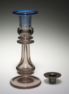 Candlestick and Bobeche, mid-1800s. America, Pennsylvania, Pittsburgh ?, mid-19th century. Glass