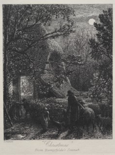 Christmas (Folding the Last Sheep), 1850. Samuel Palmer (British, 1805-1881). Etching