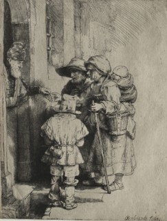 Beggars Receiving Alms at the Door of a House, 1648. Rembrandt van Rijn (Dutch, 1606-1669).