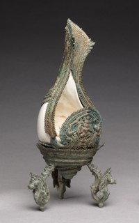 Conch Shell with a Figure of Hevajra, 1100s. Cambodia, Khmer, Angkor Period, 12th-13th Century.
