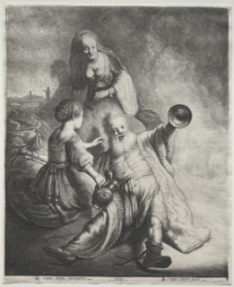 Lot and His Daughters, 1600s. Jan Georg van Vliet (Dutch, c. 1610-1635), after Rembrandt van Rijn