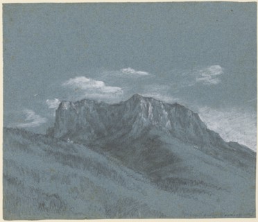 The Rauschberg, c. 1800. Georg von Dillis (German, 1759-1841). Black chalk, graphite, and white