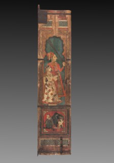 Painted Door, c. 1820. India, Bundi, 19th century. Color on wood; overall: 190 x 88.9 x 43.7 cm (74