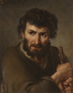 Study of a Shepherd, 1700s. France, 18th century. Oil on paper, mounted on board; framed: 64 x 52.5