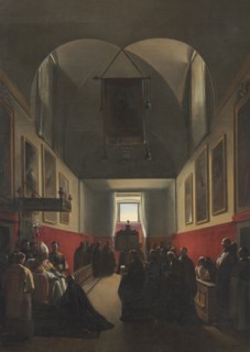 Homage to a Bishop, 1839. François Marius Granet (French, 1775-1849). Oil on fabric; unframed: 172