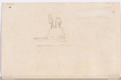 Sketch for Pavilion Near a Mosque, 1800s. Félix Ziem (French, 1821-1911). Graphite; sheet: 26.7 x