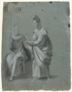 Two Women, 1800s. Anonymous, circle of Pierre-Paul Prud'hon (French, 1758-1823). Black chalk
