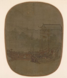Boats at Anchor, 1150 - 1200. China, Southern Song dynasty (1127-1279). Album leaf, ink and color
