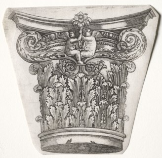 Base and Capital with Putti (capital), c.1525-1550. Master G. A. with the man-trap (Italian, active