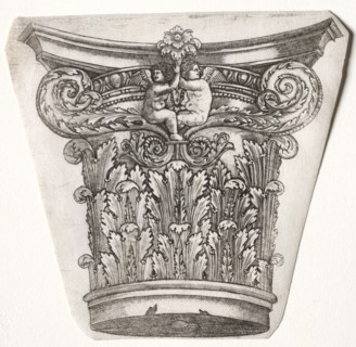 Base and Capital with Putti, c.1525-1550. Master G. A. with the man-trap (Italian, active 1525-50).