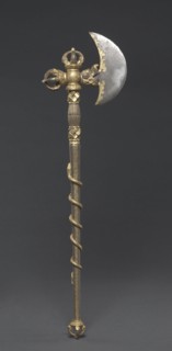 Ritual Axe, c. 1407-1410. Sino-Tibetan, Derge School, Yongle period (1403-1427). Iron alloy with