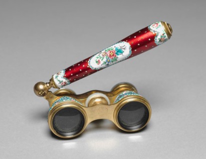 Opera Glasses, c. 1900. France, Paris, early 20th century. Gilt metal, mother-of-pearl, enamel;