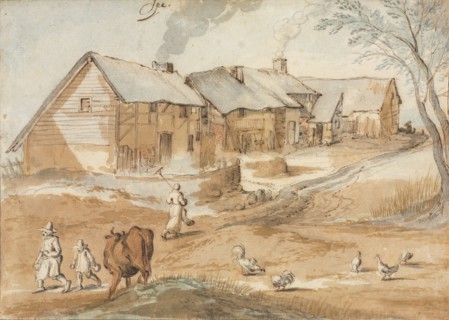 A View of Spa, c. 1619. Jan Brueghel (Flemish, 1568-1625). Pen and brown ink and brush and brown
