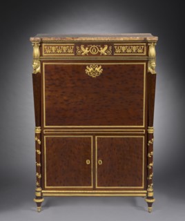 Secretary (Secrétaire), c. 1800. Attributed to Bernard Molitor (French, 1755-1833). Mahogany on oak