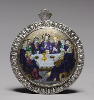 Medallion: The Last Supper, late 1400s. France, 15th century. Basse-taille enamel on silver;