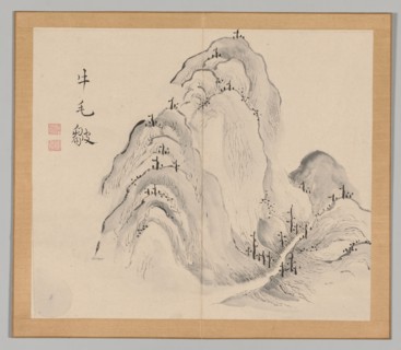 Double Album of Landscape Studies after Ikeno Taiga, Volume 1 (leaf 15), 18th century. Aoki Shukuya