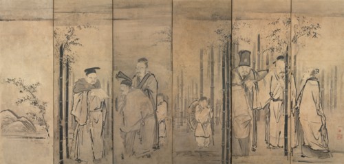 Seven Sages of the Bamboo Grove; Four Elders of Mt. Shang, 1600s. Kano Tan’yu (Japanese, 1602-1674)